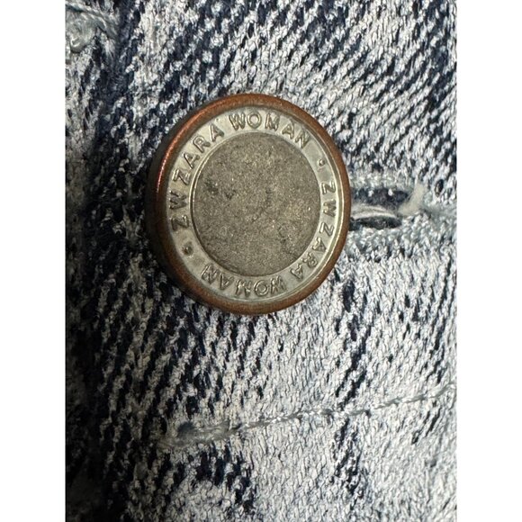 ZARA WOMENS COLLECTION TAPERED COATED MID-RISE Wide Barrel Leg Jeans Size 12 - Picture 6 of 15